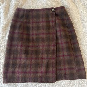 Tracy Evans Plaid Pencil Skirt in Brown and Red